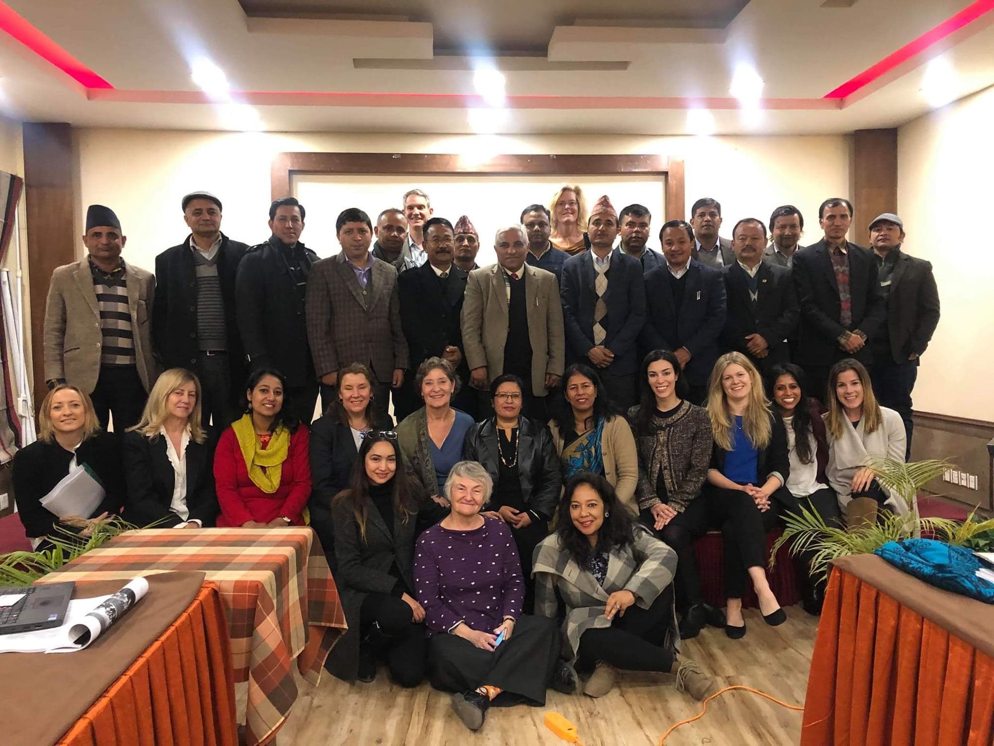 Trainers, participants and partners together after a session