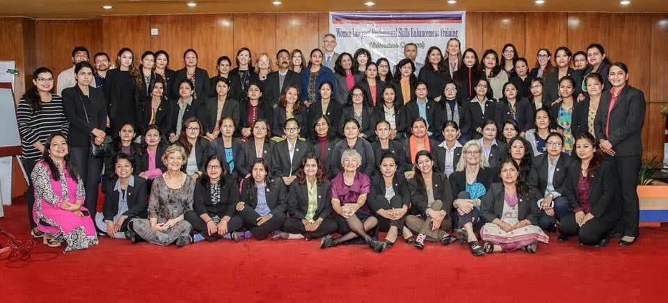 Participants and trainers of the Women Lawyers Professional Skills Enhancement Training gathered for a group photograph