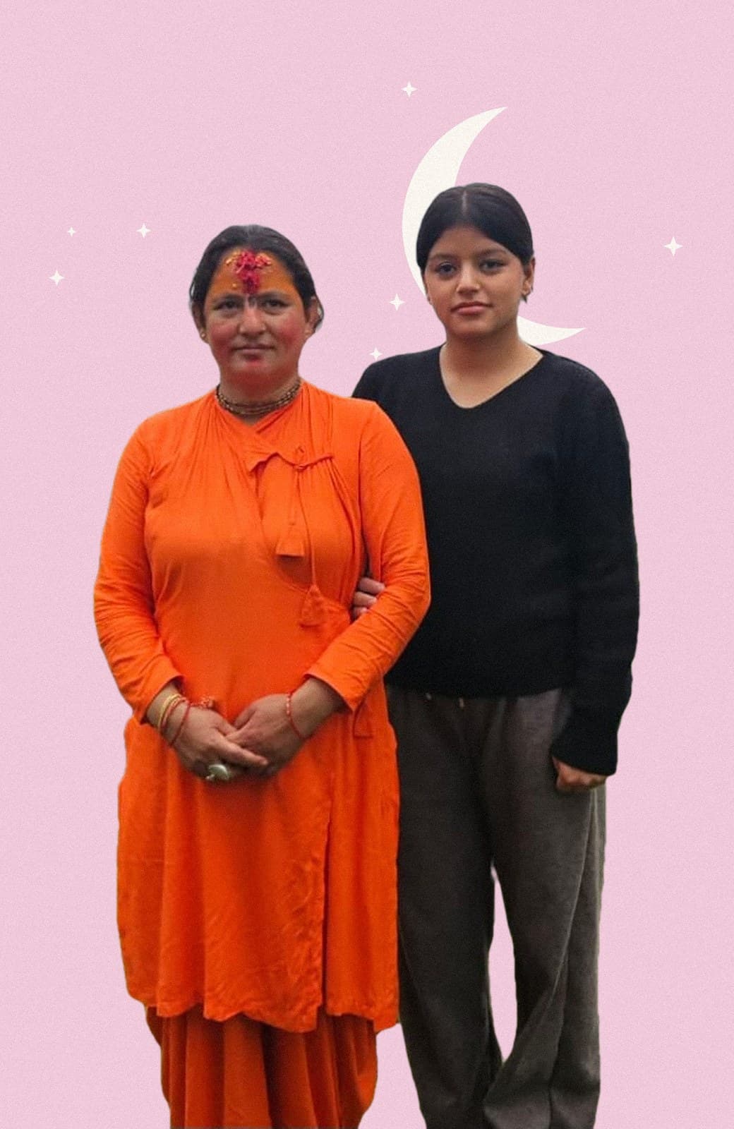 Neharika standing beside her mother